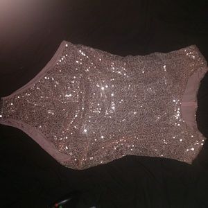 Baby Pink sequin onesie ❤️